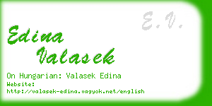 edina valasek business card
